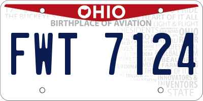 OH license plate FWT7124