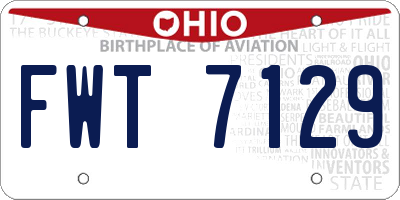 OH license plate FWT7129