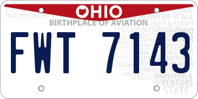 OH license plate FWT7143