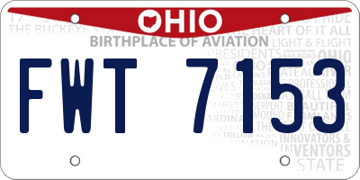 OH license plate FWT7153