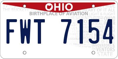 OH license plate FWT7154