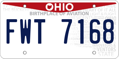 OH license plate FWT7168