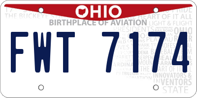 OH license plate FWT7174