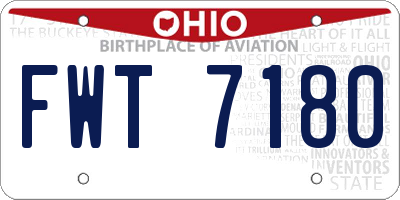 OH license plate FWT7180