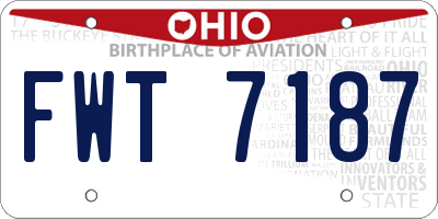 OH license plate FWT7187