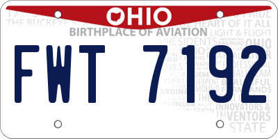 OH license plate FWT7192