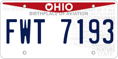 OH license plate FWT7193