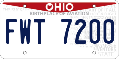 OH license plate FWT7200