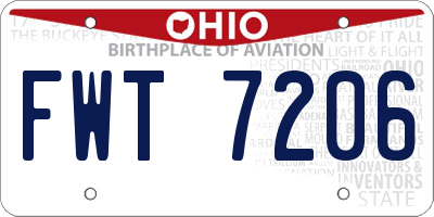 OH license plate FWT7206