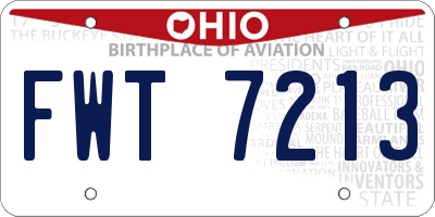 OH license plate FWT7213
