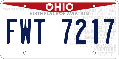 OH license plate FWT7217