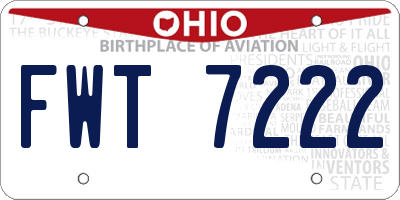 OH license plate FWT7222