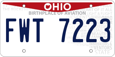 OH license plate FWT7223