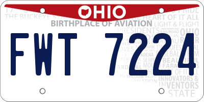 OH license plate FWT7224