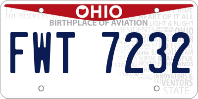 OH license plate FWT7232
