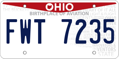 OH license plate FWT7235