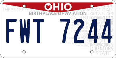 OH license plate FWT7244