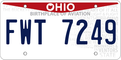 OH license plate FWT7249