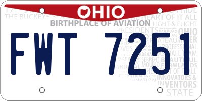 OH license plate FWT7251