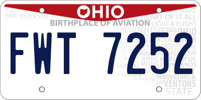 OH license plate FWT7252