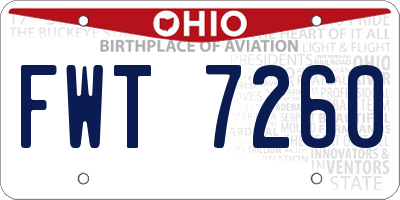 OH license plate FWT7260