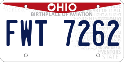 OH license plate FWT7262