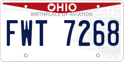 OH license plate FWT7268