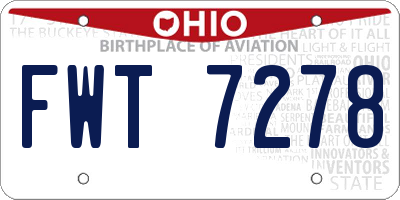 OH license plate FWT7278