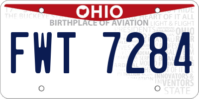 OH license plate FWT7284