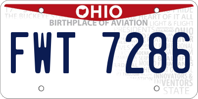 OH license plate FWT7286