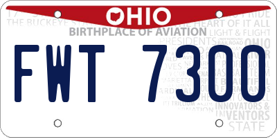 OH license plate FWT7300