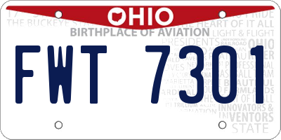 OH license plate FWT7301