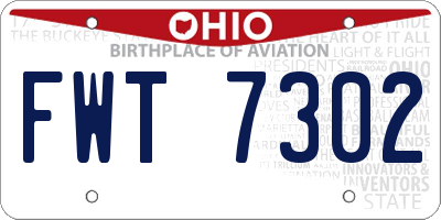 OH license plate FWT7302