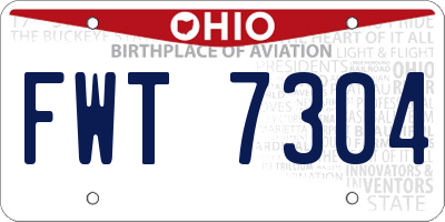OH license plate FWT7304
