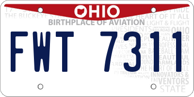 OH license plate FWT7311