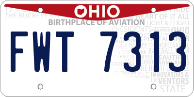 OH license plate FWT7313