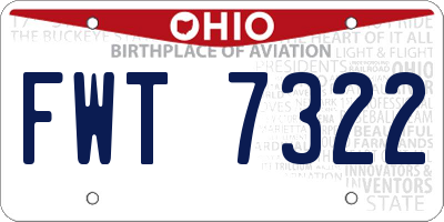 OH license plate FWT7322