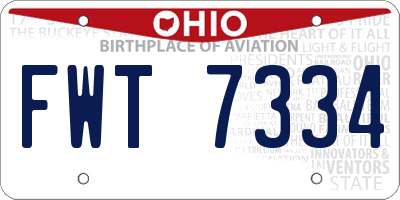 OH license plate FWT7334