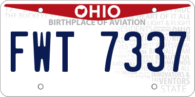 OH license plate FWT7337