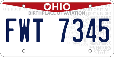 OH license plate FWT7345