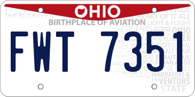 OH license plate FWT7351