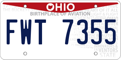 OH license plate FWT7355