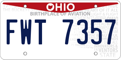OH license plate FWT7357