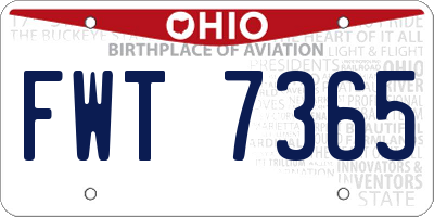 OH license plate FWT7365