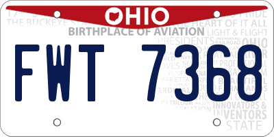 OH license plate FWT7368