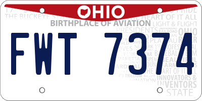 OH license plate FWT7374