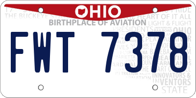 OH license plate FWT7378