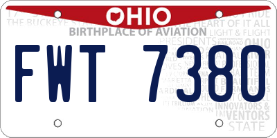 OH license plate FWT7380