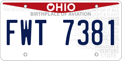 OH license plate FWT7381