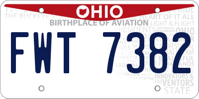 OH license plate FWT7382